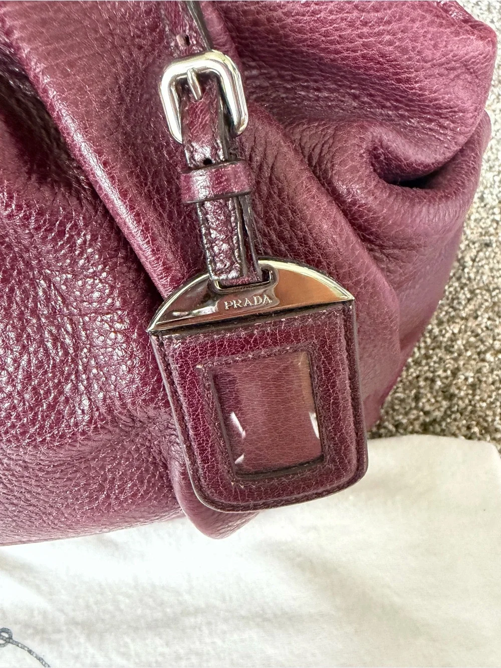 Prada Women's Burgundy Plum Leather Satchel